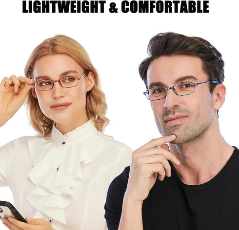 AQWANO 4 Pack Computer Reading Glasses, Blue Light Blocking Lightweight TR90 Flexible Frame UV Protection Readers +2.5