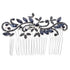 Lurrose Wedding Hair Comb, Blue Rhinestone Hairpin, Vintage Flower Bridal Accessories