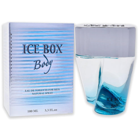 New Brand Perfumes Ice Box Body EDT Spray for Men, 3.3 oz