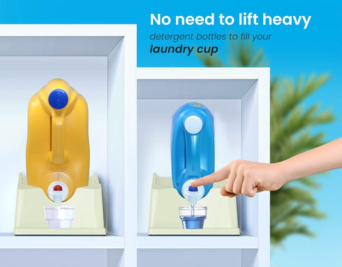 Skywin Laundry Soap Station, Detergent Cup Holder for Easy Pouring, Anti-Slip Rubber Feet, Green