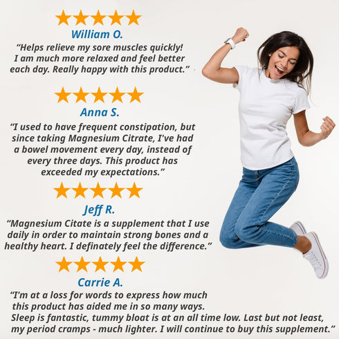 Magnesium Citrate 400mg, 200 Capsules, High Potency for Sleep and Leg Cramps, Vegan Supplement