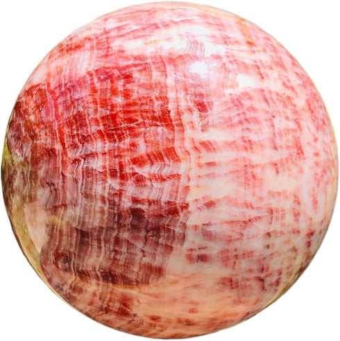 VNPOTTIQ 1pc 300-350g Red Stripe Pork Stone Quartz Crystal Sphere Ball