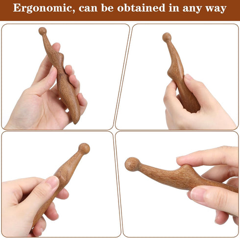 Shimmeroo Wooden Massage Pen, Wooden Acupoint Massage Tool, Acupressure Stick Tool for Relaxing Body Hand Foot