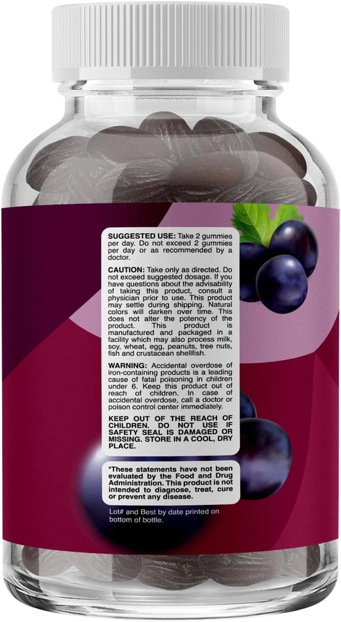 Natural Multivitamin Iron Gummies for Adults - Adult Gummy Vitamins with Iron and Energy Boost B Complex Vitamins - Gummy Iron Supplement and Mental Clarity and Focus Multivitamin with Iron Gummy