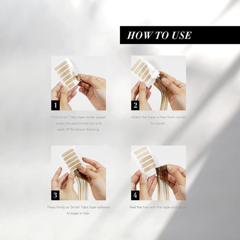 The Hair Shop Smart Tabs Tape-in Hair Extension Tape, 60 Tabs for 100% Remy Human Hair Extensions