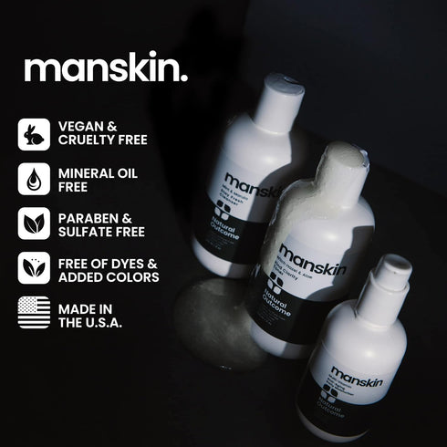Man Skin Supreme Moisture Serum - Mens Anti-Aging Day & Night Facial Serum with Hyaluronic Acid, Argan Oil & Vitamin E