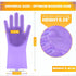 Silicone Dishwashing Gloves, Reusable Rubber Gloves for Cleaning, Kitchen Scrubber, 1 Pair, Purple