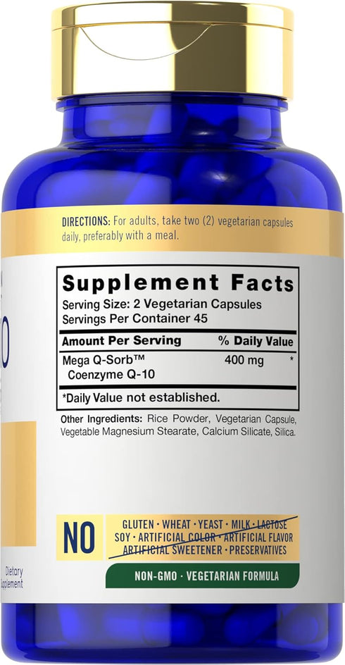 Carlyle CoQ10 400mg | 90 Count | Vegetarian, Non-GMO and Gluten Free Supplement