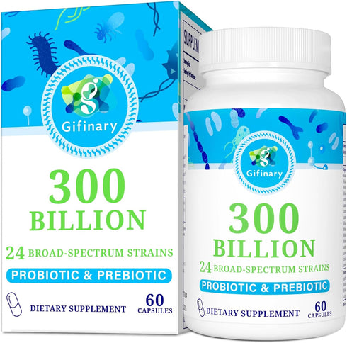 Probiotics for Women and Men, 300 Billion CFU, 24 Strains with 15 Organic Herbs for Digestive, Immune & Whole-Body