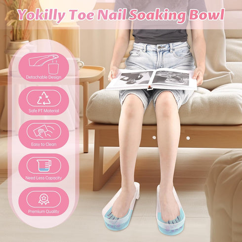 Yokilly Toe Nail Soaking Bowl, 2 PCS Shoe Design Foot Bath Soak Tub for Acetone Proof Pedicure Foot Spa