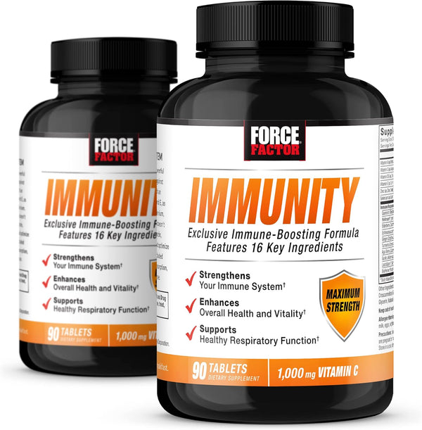FORCE FACTOR Immunity Booster with Elderberry, 1000mg Vitamin C, Vitamin D, Zinc, Probiotics, Antioxidants, Echinacea,