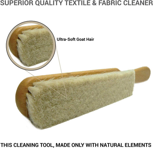Valentino Garemi Ultra-Soft Goat Hair Cleaning Brush for Delicate Flat Fabrics, Suits, Jackets, Coats, Couch