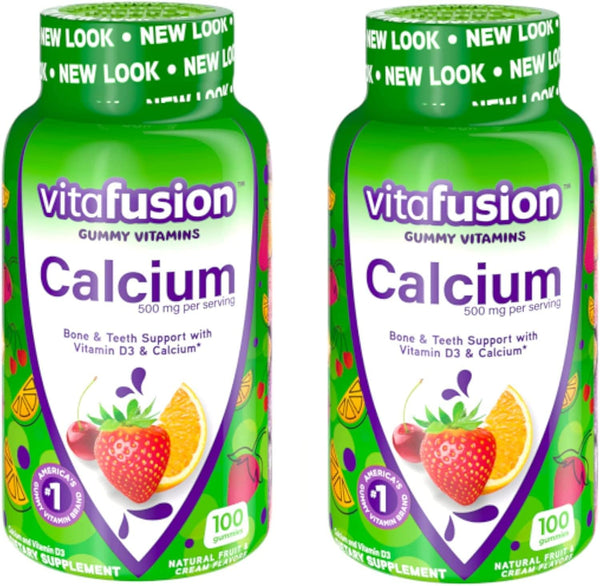 Vitafusion Calcium Gummy Vitamins - 500 mg, 100 Count (Pack of 2)