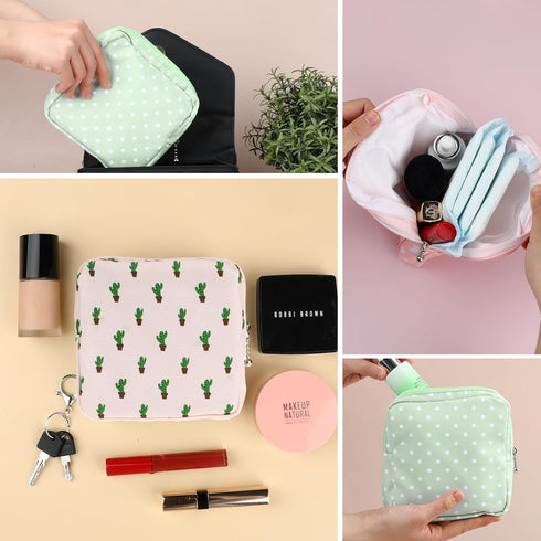 Jeffdad 3pcs Sanitary Napkin Storage Bag, Portable Reusable Menstrual Pads Bags Women Tampon Bags Feminine Products Bag