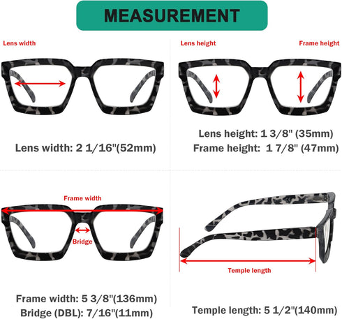 Eyekepper 4 Pack Reading Glasses for Women - Oversize Frame Ladies Readers