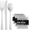 150 Pack White Plastic Cutlery Set, Heavy Duty Disposable Plastic Utensil Sets for Party Supplies