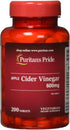 Puritan's Pride Apple Cider Vinegar 600 mg - Vegetarian Dietary Supplement, 200 Tablets (Packing May Vary)
