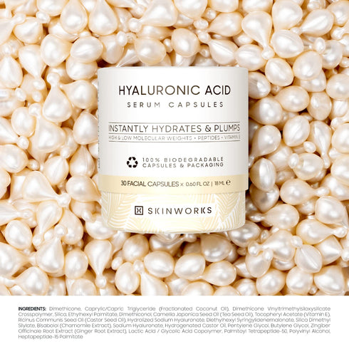Hyaluronic Acid Serum for Face, Anti Aging Serum for Fine Lines & Wrinkles, 30 Capsules