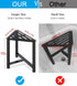 13.78" Shower Stool for Inside Shower, D Stainless Steel Shaving Foot Rest, Waterproof Corner Bench, Black Seat
