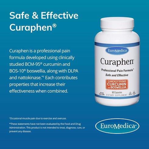 Euromedica Curaphen - 60 Capsules - Professional Pain Formula with Curcumin & Boswellia