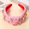 Western Headbands for Women, Jeweled Rhinestone Crystal Knotted Headbands, Cowgirl Hair Accessories (Pink)