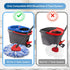 8 Pack RinseClean Spin Mop Replacement Head Refills with 1 Rotating Mop Base Compatible with RinseClean 2 Tank System, Blue Microfiber Mop Refills for Floor Cleaning