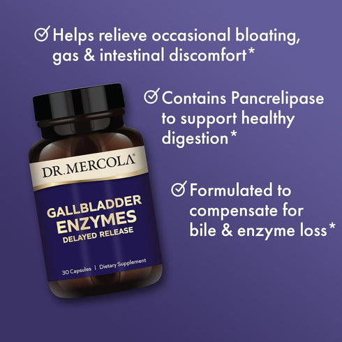 Dr. Mercola Gallbladder Enzymes, 30 Capsules (30 Servings), Non-GMO, Dietary Supplement, Supports Digestive Health