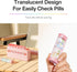 Set 2 7 White/Pink Weekly Pill Organizer Times a Day - Am Pm Pill Box Day, Large Twice Medicine Pill Case for Daily