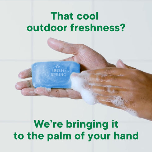Irish Spring Icy Blast Bar Soap for Men, 24 Pack, 3.7 Oz, Mild Skin, Recyclable Carton, Fresh Clean 12 Hours