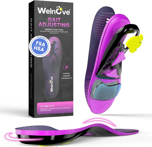 Welnove Running Insoles for Men & Women with Metatarsal Pad for Metatarsalgia,Orthotic