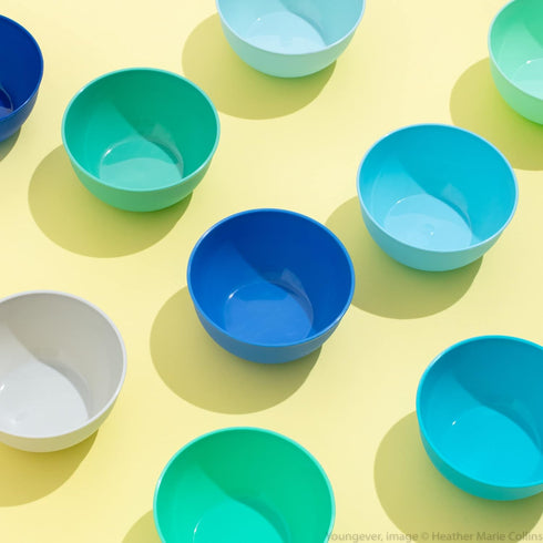 Youngever 9 Pack 10 Ounce Plastic Bowls - Kids Plastic Bowls Set of 9 in Coastal Colors