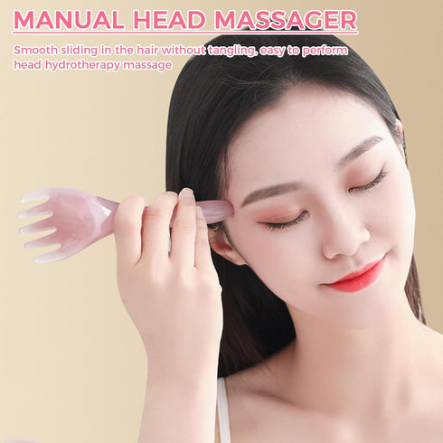 YYFIVEHAN 2Pcs Pink Head Massager Scalp Tool, Gua Sha Scalp Massager & Comb for Hair Growth, Relaxation and Stress