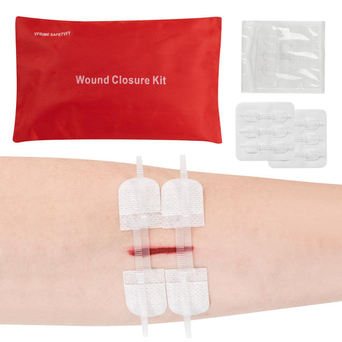 VPRIME SAFETYFY 34 Pack Wound Closure Strips, Zip Stitches Wound Closure Kit 6PCS Repair
