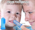 Brilliant Baby Finger Toothbrush - Blue/Clear Silicone Teether Brush for Infant-Toddler, 2 Count