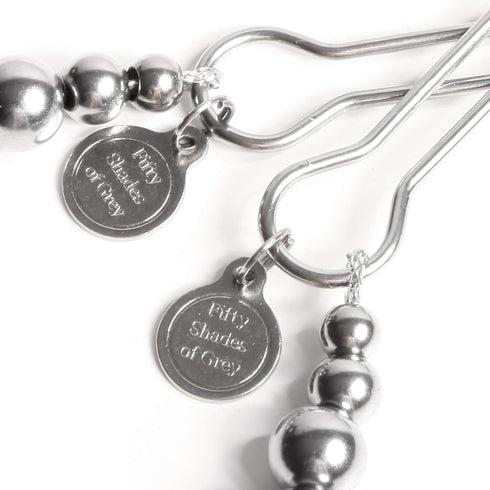 Pinch Fifty Shades of Grey The Nipple Clamps - Adjustable Weight Metal Nipple Clamps for Sex Pleasure - Silicone Coated