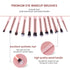 MSQ Eye Makeup Brushes Set with Soft Synthetic Hairs & Real Wood Handle for Eyeshadow, 12pcs (Pink)
