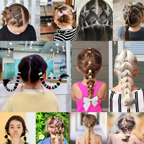 YANRONG Ponytail Holders and Scrunchies Mix for Girls and Women, Traceless Elastic Ropes, Rubber Bands (2155PCS)