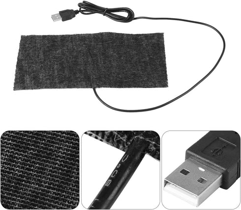USB Heating Pad, 5V Electric Cloth Heater for Clothes, Seat, Pet Warmer, Black