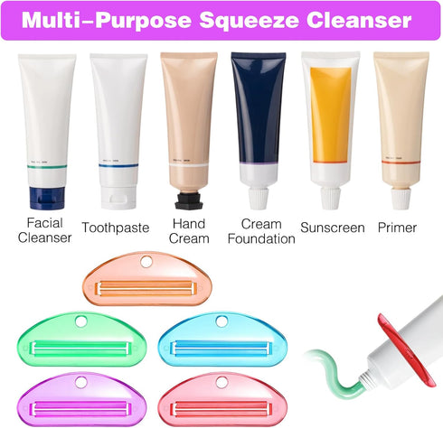 Xinjoduz 10 (5 PCS Tooth Pastetooth Paste Squeeze, Plastic Toothpaste Tube Squeezer Tool Hanging Kids Toothpaste