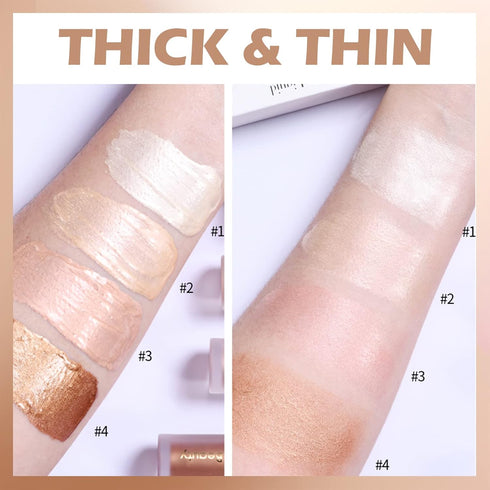 Erinde Liquid Highlighter Makeup Stick, Natural Glossy Finish, Lightweight Blendable Cream Illuminator (01# MOONLIGHT)