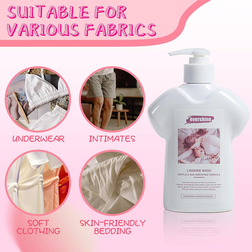 Lingerie Detergent, Double Concentrated, Lady Scented, 10.14 Fl Oz (2, Vanilla) - Delicate Underwear Cleaning Liquid