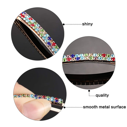 Yaomiao 16 Pieces Rhinestone Bobby Pins, Double Row Decorative Hair Clips for Women Bridal Wedding Accessories (Style A)