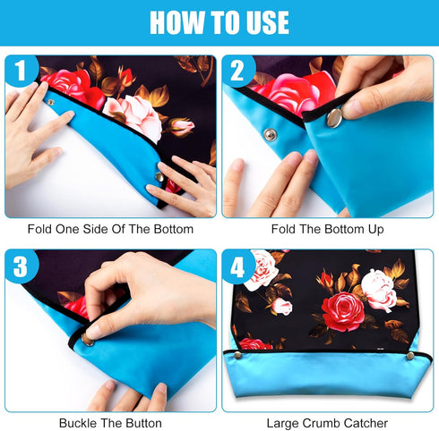 Washable Adult Bibs with Crumb Catcher - Clothing Protectors for Women