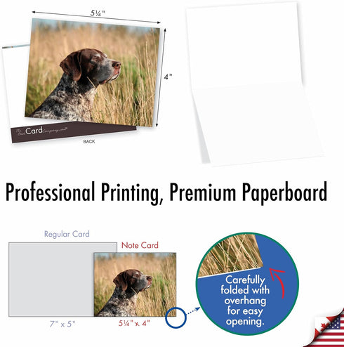 The Best Card Company - 10 Adorable Blank Dog Cards (4 x 5.12 Inch) - Assorted Pet Breeds, Boxed Set
