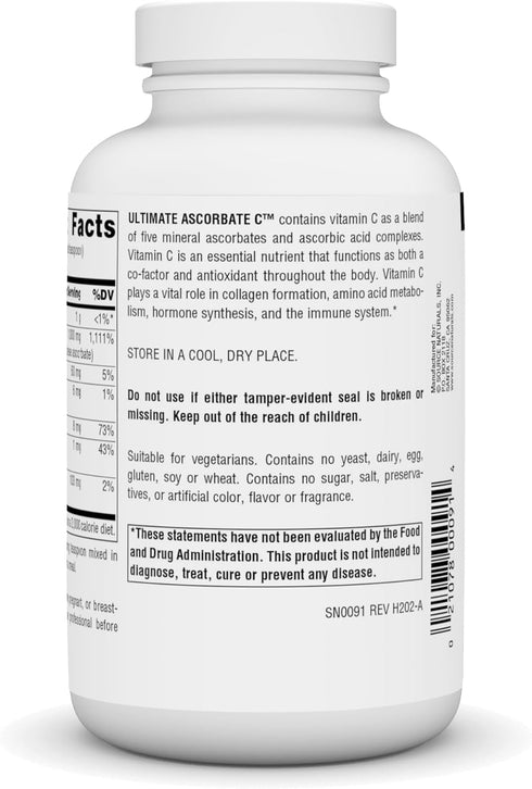 Source Naturals Ultimate Ascorbate C Powder - Vitamin C* - Supports Immune System - 1000 mg, 8 oz
