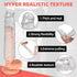 Reusable Clear Penis Sleeve Extender Realistic Textured Cock Extender Body-Safe Stretchy Ultra-Soft Material Cock