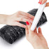 Nail Pillow Hand Rest for Nails, Detachable Washable PU Leather Cushion for Nail Art Accessories (Black)