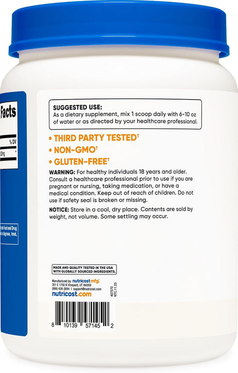 Nutricost L-Lysine Powder, 1KG (2.2lbs), Pure, Non-GMO, Gluten Free