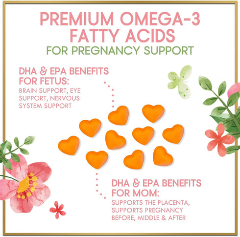 Prenatal Vitamins for Women - DHA & Folic Acid Multivitamin Gummies for Brain Development, 60 Gummies