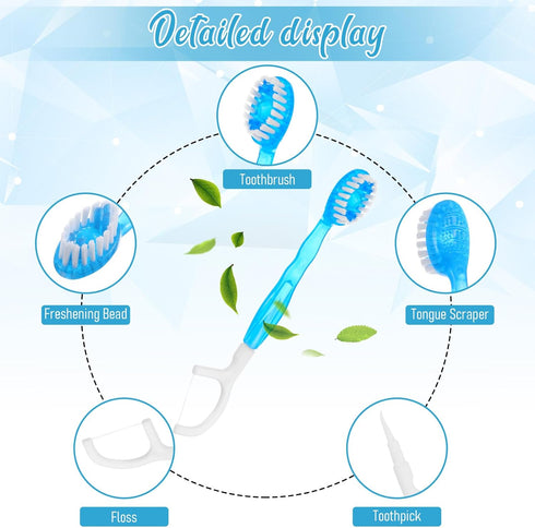 Xosjska 50 Pack Packaged 5-in-1 Individually Disposable Travel toothbrushes with Toothpaste Portable Pre-Pasted Travel